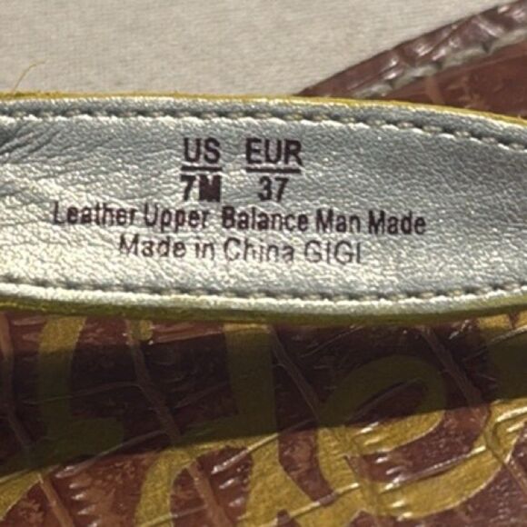 Sam Edelman GIGI Yellow Reptile Embossed Thong T Strap Leather Sandals - Picture 15 of 15